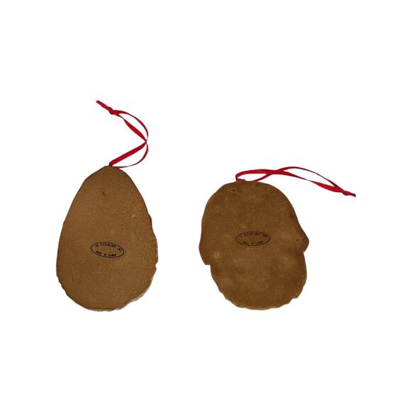 Set Of 2 Vintage Santa Claus Face Christmas Ornaments by Sterling Inc. Taiwan - Picture 2 of 6